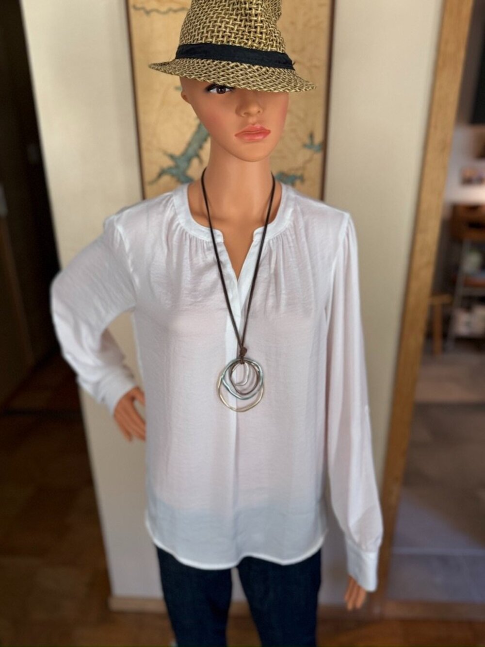 ✨ Simply Vera Vera Wang White Popover Blouse | NWT | Size Medium